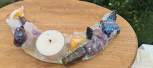 Load image into Gallery viewer, Sale🔥CRYSTAL CRESENT MOON CANDLE HOLDER-made by me