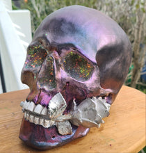 Load image into Gallery viewer, METALLIC SKULL &amp; ROSES -painted by me