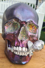 Load image into Gallery viewer, METALLIC SKULL &amp; ROSES -painted by me