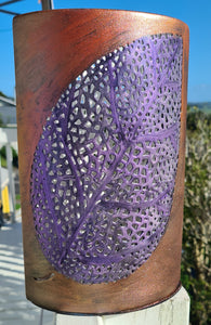 PAINTED LEAF CERAMIC LAMP