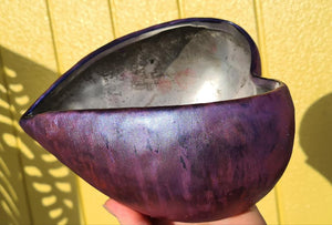 PAINTED BLUE/PURPLE HEART BOWL
