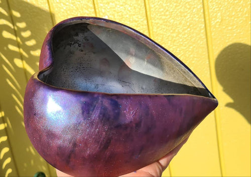 PAINTED BLUE/PURPLE HEART BOWL