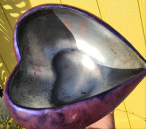 PAINTED BLUE/PURPLE HEART BOWL