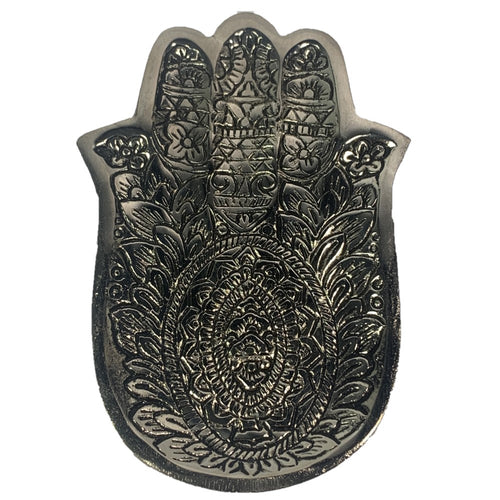 ALUMINIUM HAMSA HAND INCENSE HOLDER