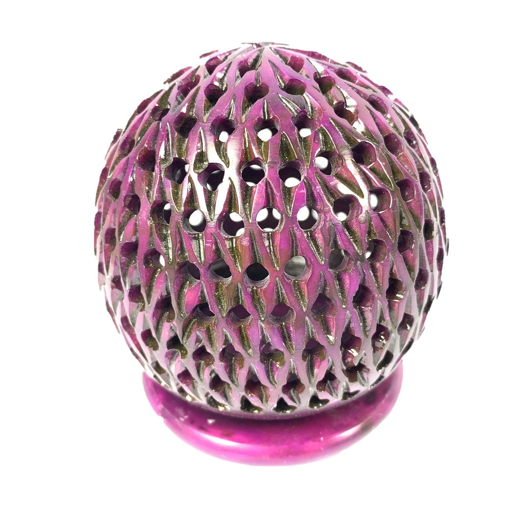 PURPLE SOAPSTONE CANDLE HOLDER