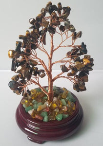 CRYSTAL GEM TREES ON WOOD/GEM BASE