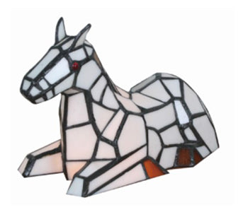 HORSE STAINED GLASS LAMP