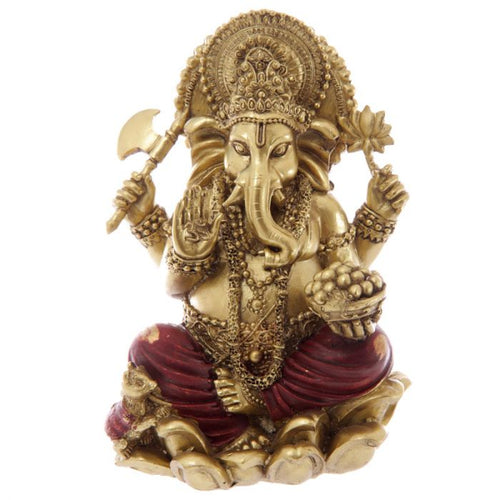 GOLD/ RED GANESH FIGURINE