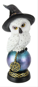 MYSTICAL OWL ON CRYSTAL BALL