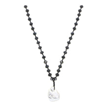 Load image into Gallery viewer, 55cm PEARL &amp; BLACK BEAD NECKLACE