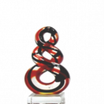 MINI RED BLACK INFINITY GLASS FIGURINE