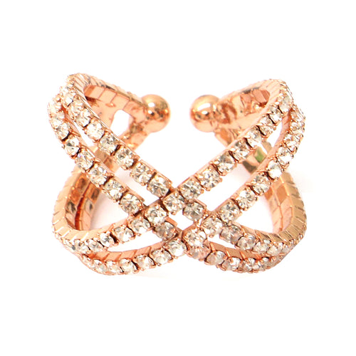 DOUBLE KISS RING RHODIUM OR ROSE GOLD