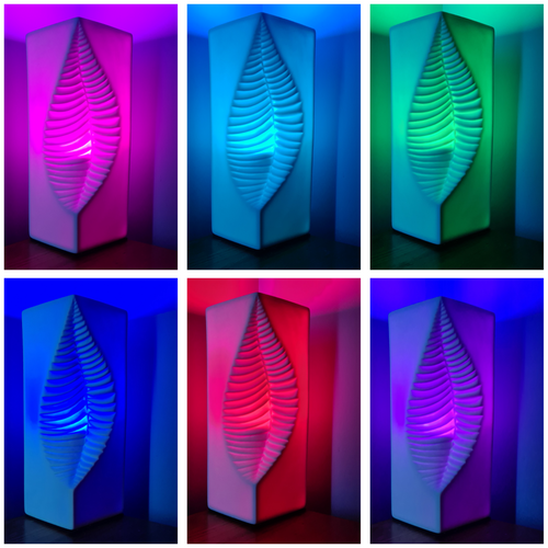 Sale💥UNIQUE COLOUR CHANGING WHITE LEAF INDENT CERAMIC LAMP
