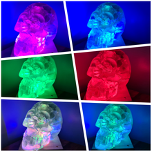 Load image into Gallery viewer, CRYSTAL RESIN SKULL MADE BY ME green flourite green calcite crystals