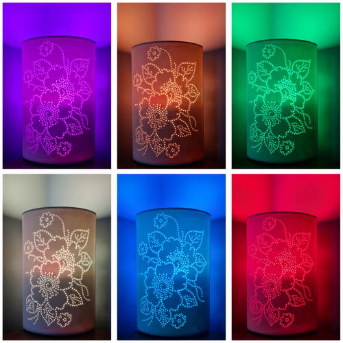 Sale💥UNIQUE COLOUR CHANGING WHITE FLOWER CERAMIC LAMP