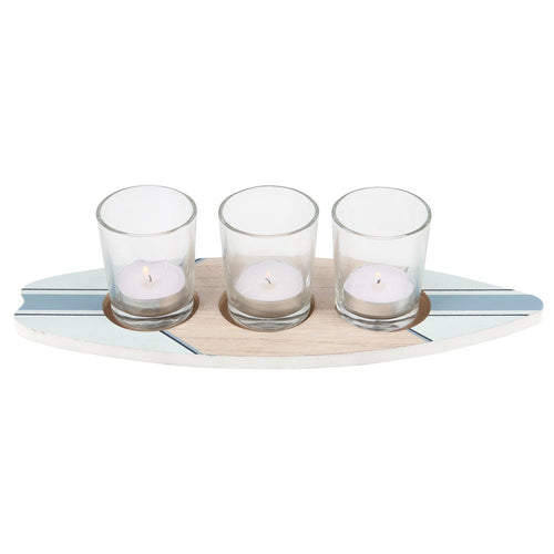 SURFBOARD TEA LIGHT CANDLE HOLDER