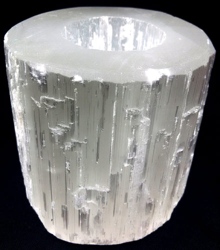SELENITE CYLINDER T LIGHT HOLDER
