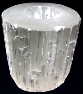 SELENITE CYLINDER T LIGHT HOLDER
