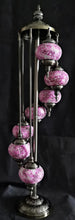 Load image into Gallery viewer, 7 GLOBE TURKISH LAMP PINK CRACKLE