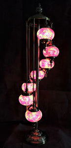 7 GLOBE TURKISH LAMP PINK CRACKLE