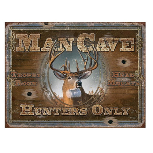 HUNTING MAN CAVE METAL ART SIGNS