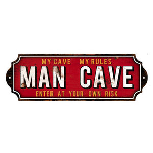 MAN CAVE METAL WALL ART