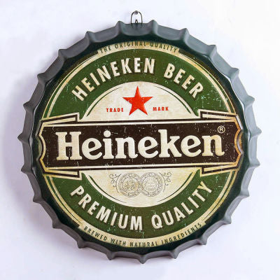 HEINEKEN BOTTLE TOP  METAL WALL ART