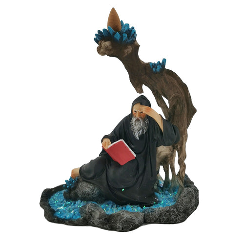 WIZARD WITH BLUE DRAGON FIGURINE