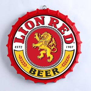 LION RED NZ BEER BOTTLE TOP  METAL WALL ART