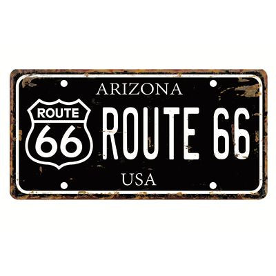 ROUTE 66 NUMBER PLATE METAL WALL ART
