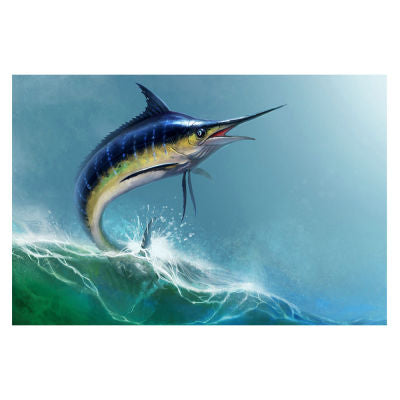MARLIN PRINT ON GLASS