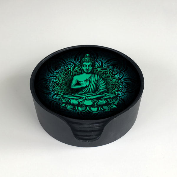 BUDDHA SET 6 GLASS COASTERS