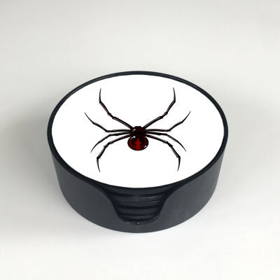 REDBACK SPIDER  SET 6 GLASS COASTERS