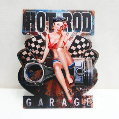 HOT ROD GARAGE METAL WALL ART